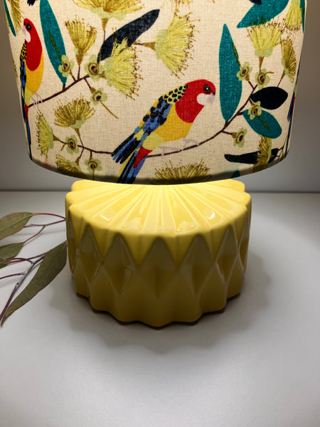 Eastern Rosella Yellow Ceramic Table Lamp