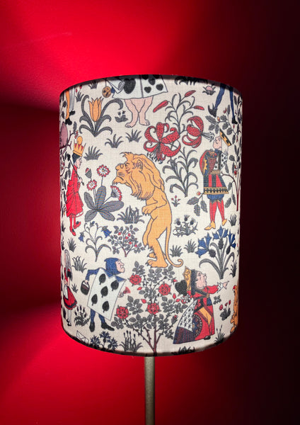 Alice in Wonderland Pale Gold Table Lamp - John Tenniel  Illustration