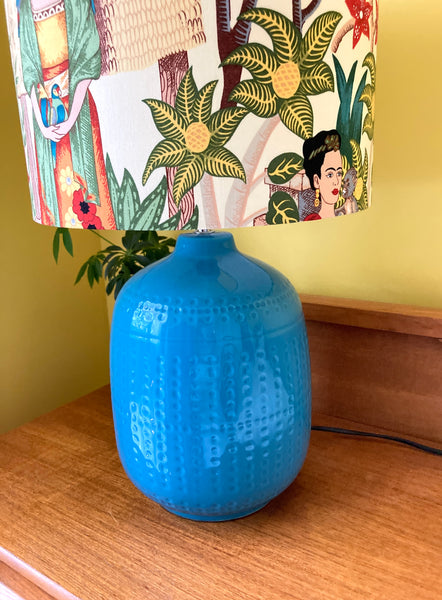 Frida Kahlo Large Turquoise Table Lamp
