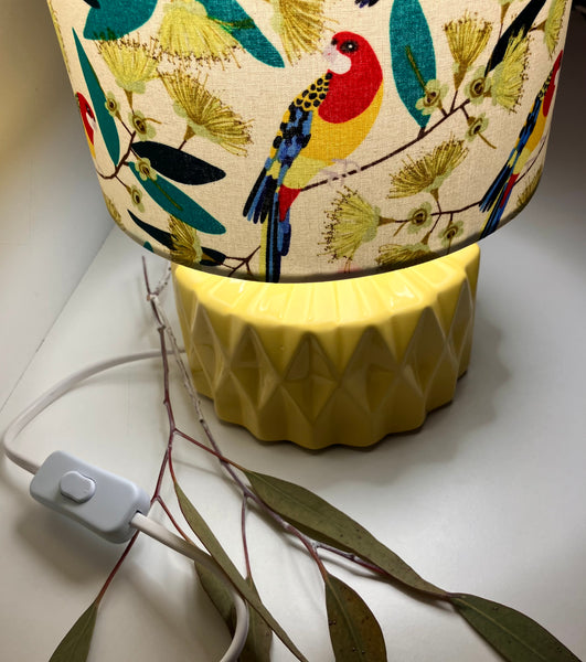 Eastern Rosella Yellow Ceramic Table Lamp