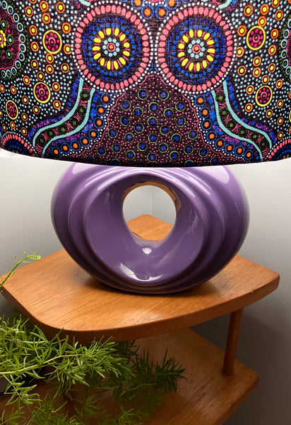 Aboriginal Wild Bush Flower Purple Table Lamp