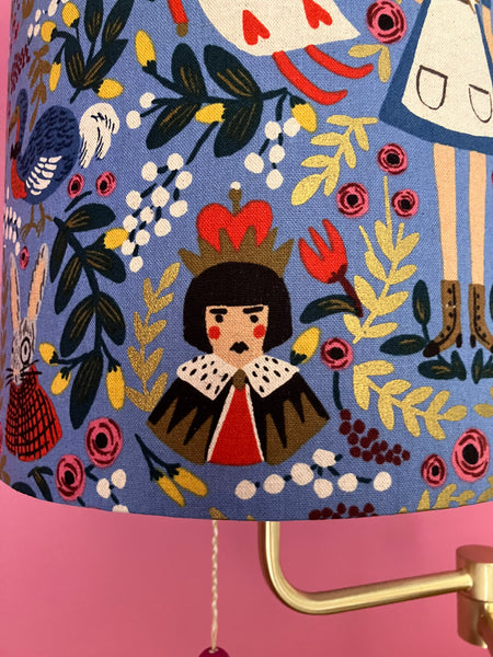 Alice In Wonderland Gold & Blue Lampshade