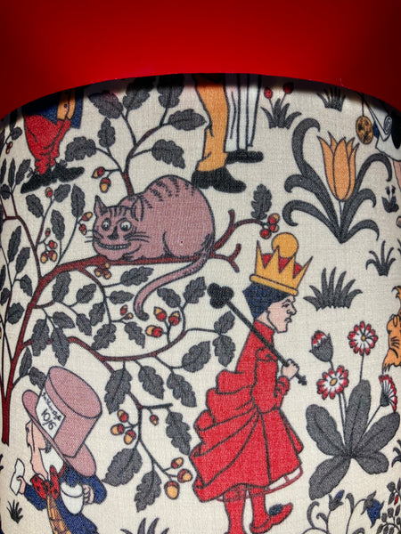 Alice in Wonderland Pale Gold Table Lamp - John Tenniel  Illustration