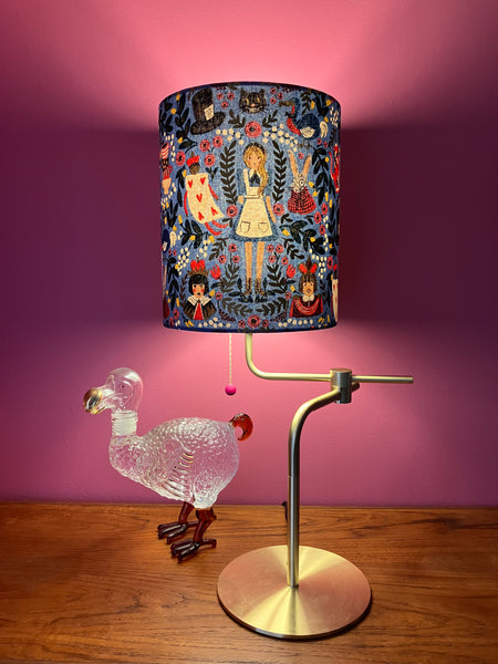 Alice In Wonderland Gold & Blue Lampshade