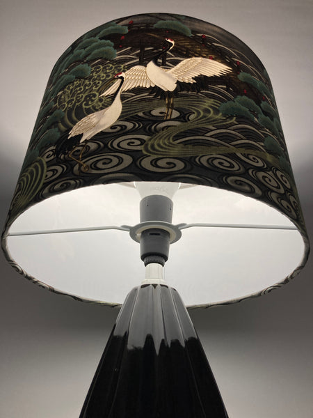 Majestic Crane Lovers Black Table Lamp