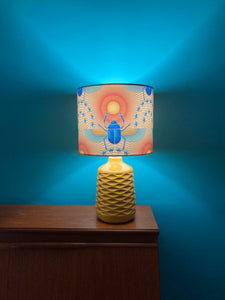 Egyptian Scarab Yellow Ceramic Table Lamp