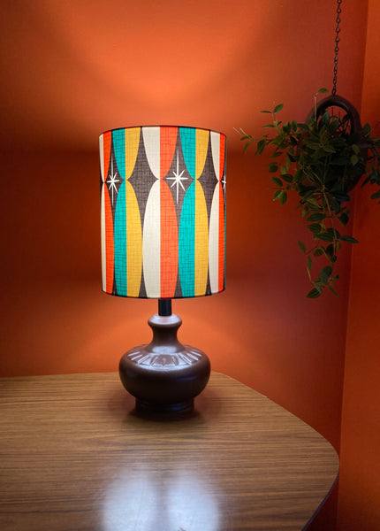 Atomic MCM Brown Pottery Table Lamp