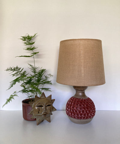 Mid Century Retro Fratelli Fanciullacci Red Table Lamp