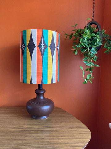 Atomic MCM Brown Pottery Table Lamp