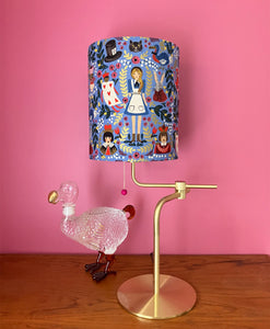 Alice In Wonderland Gold & Blue Lampshade
