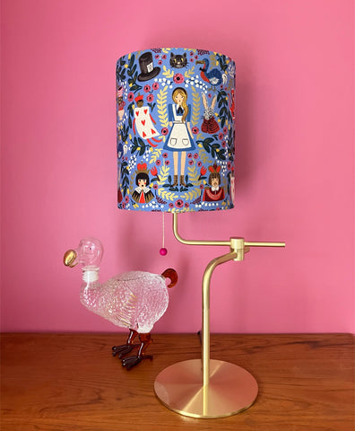 Alice In Wonderland Gold & Blue Lampshade