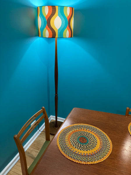 Mid Century Bold Waves Vintage Retro Lampshade