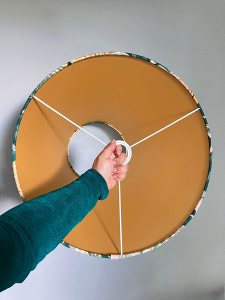Gold Palm and Monstera Tapered Lampshade