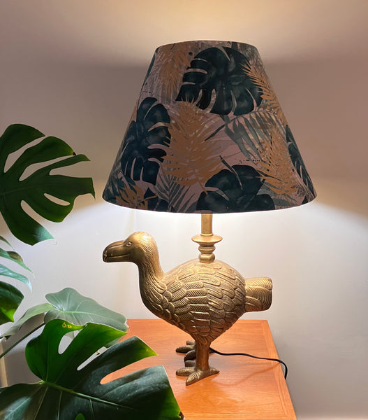 Gold Palm and Monstera Tapered Lampshade