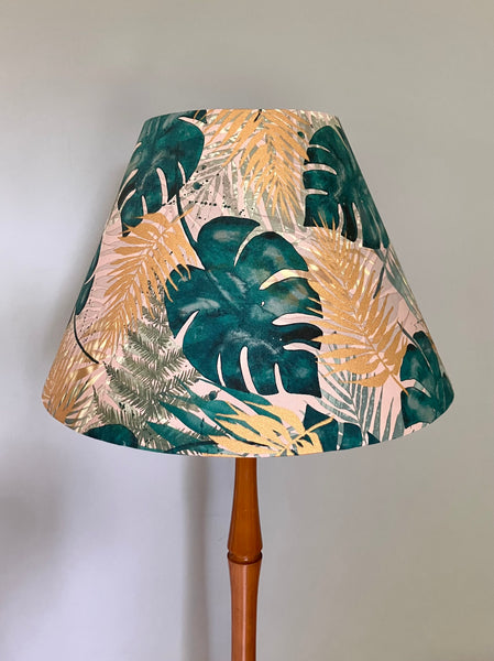 Gold Palm and Monstera Tapered Lampshade
