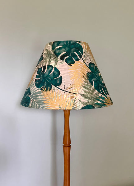 Gold Palm and Monstera Tapered Lampshade