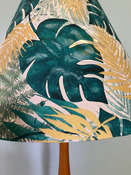 Gold Palm and Monstera Tapered Lampshade