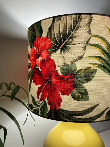 Heliconia & Hibiscus Yellow Table Lamp