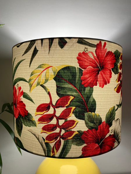 Heliconia & Hibiscus Yellow Table Lamp