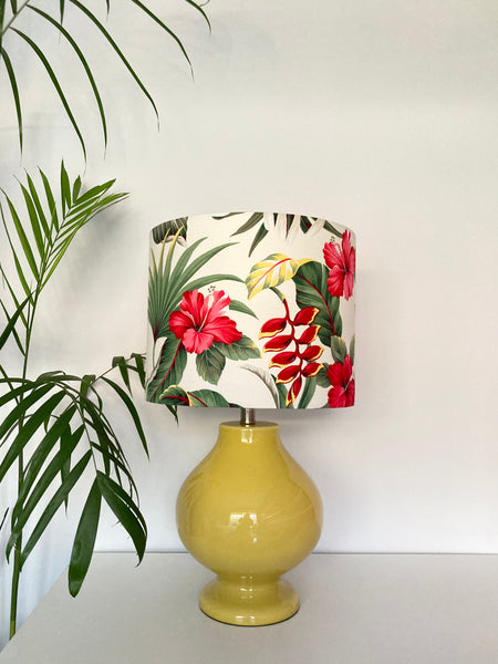 Heliconia & Hibiscus Yellow Table Lamp