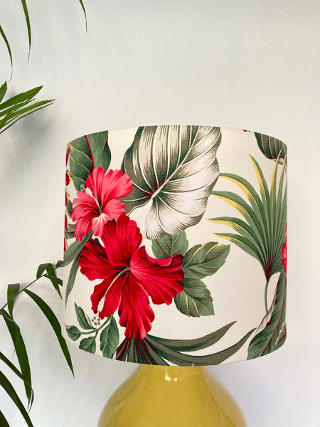 Heliconia & Hibiscus Yellow Table Lamp
