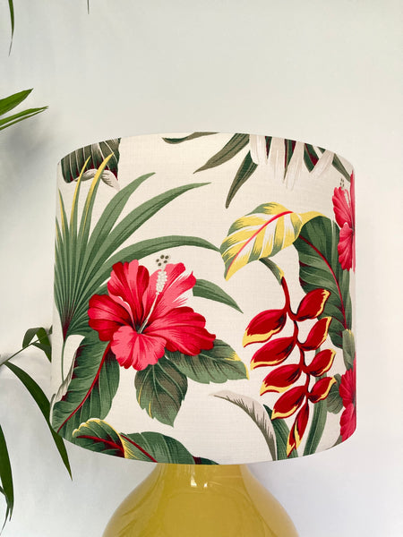 Heliconia & Hibiscus Yellow Table Lamp