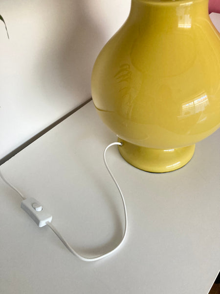 Heliconia & Hibiscus Yellow Table Lamp
