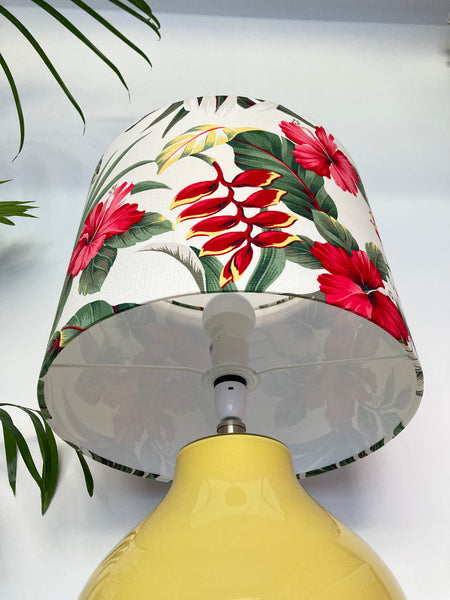 Heliconia & Hibiscus Yellow Table Lamp