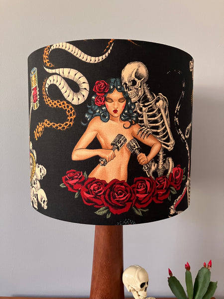 A Hot Rod Nightmare Small Black Lampshade