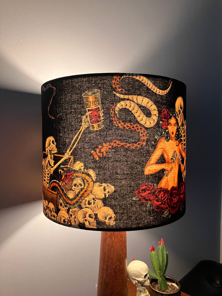 A Hot Rod Nightmare Small Black Lampshade