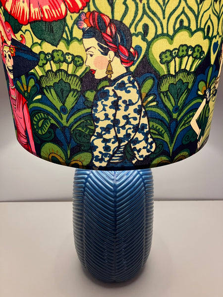 Frida Kahlo Indigo Blue Ceramic Table Lamp
