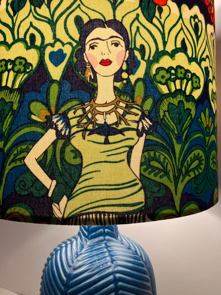 Frida Kahlo Indigo Blue Ceramic Table Lamp