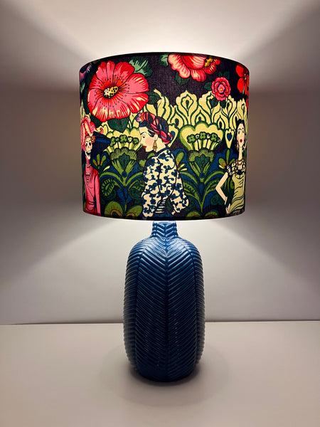 Frida Kahlo Indigo Blue Ceramic Table Lamp