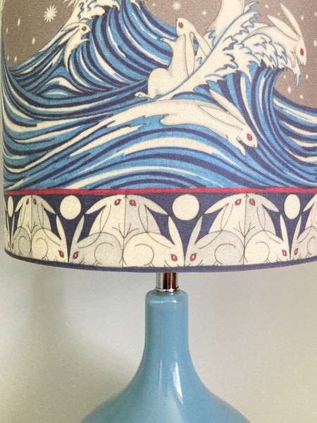 The Hare of Inaba Blue Frosted Glass Table Lamp