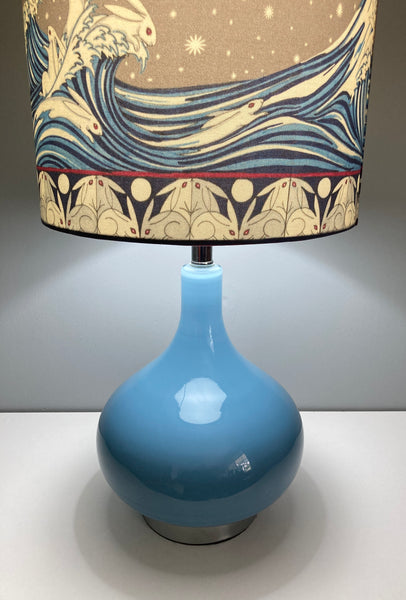 The Hare of Inaba Blue Frosted Glass Table Lamp