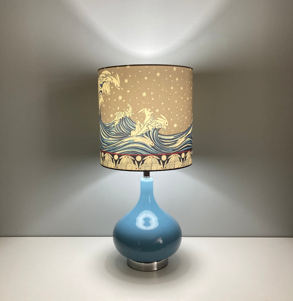 The Hare of Inaba Blue Frosted Glass Table Lamp