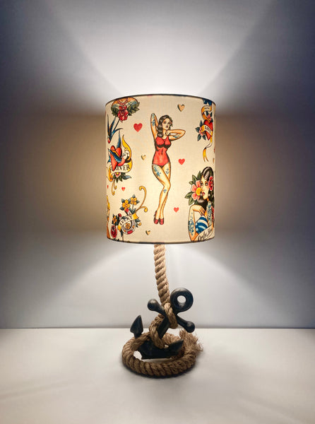 Nautical Pin-Up Anchor & Rope Table Lamp