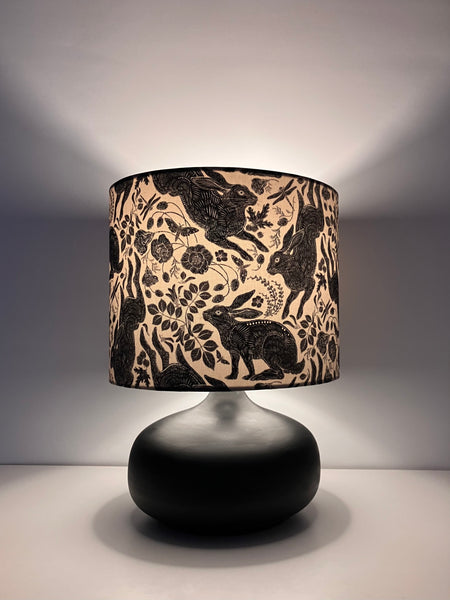 Black Rabbit Ceramic Table Lamp + Cushion