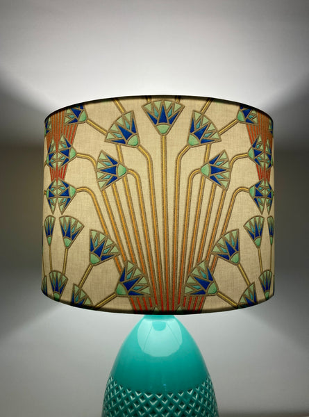 Egyptian Papyrus Aqua Ceramic Table Lamp