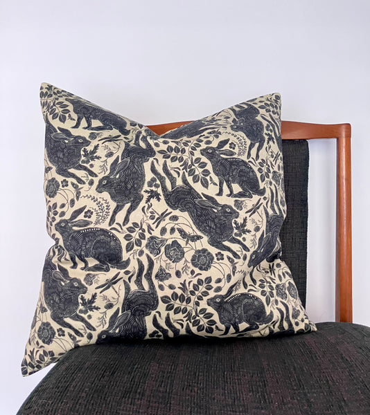 Black Rabbit Ceramic Table Lamp + Cushion