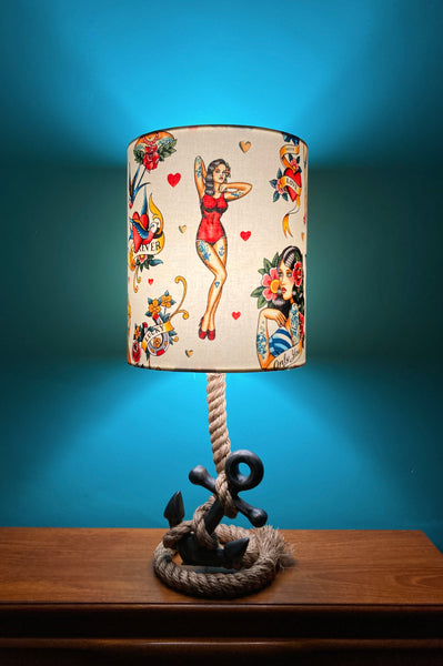 Nautical Pin-Up Anchor & Rope Table Lamp