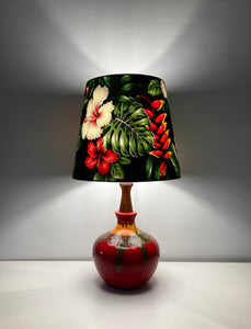 Heliconia Pottery & Teak Table Lamp