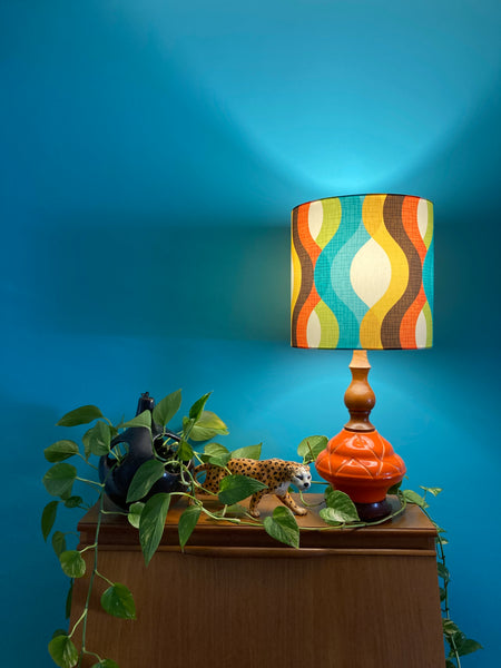 Mid Century Bold Waves Vintage Retro Lampshade