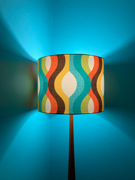 Mid Century Bold Waves Vintage Retro Lampshade