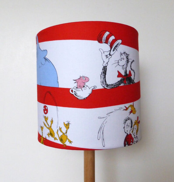 Dr Seuss Characters Red Stripes Lampshade