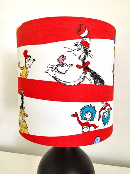 Dr Seuss Characters Red Stripes Lampshade