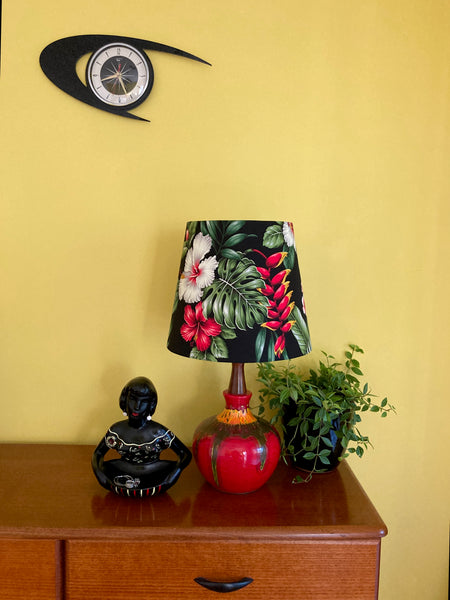 Heliconia Pottery & Teak Table Lamp