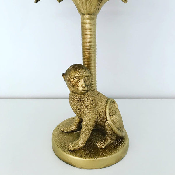 Monkey & Palm Gold Table Lamp