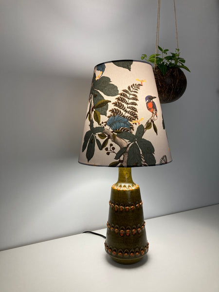Kingfisher & Fern Forest Pottery Lamp