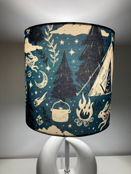 Camping in the Woods White Table Lamp